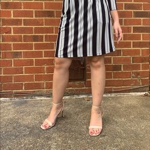 Two part strap sandals ASOS (nude, 6.5/7 wide)